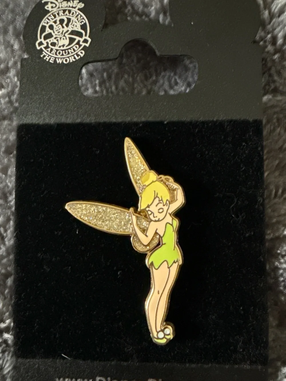 Tinkerbell Pin with glitter wings. Disney Vintage 2007 trading pin. W Receipt